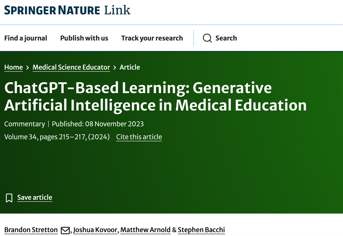 ChatGPT-Based Learning: Generative AI in Medical Education