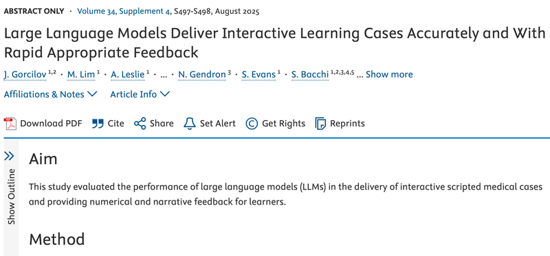 LLMs in Medical Education: Interactive Learning & Rapid Feedback