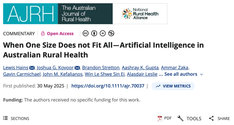 When One Size Does Not Fit All: AI in Rural Australian Health