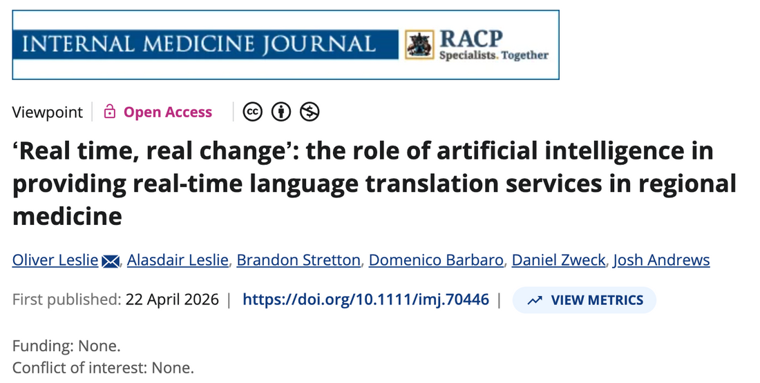 ‘Real time, real change’: the role of artificial intelligence in providing real-time language translation services in regional medicine