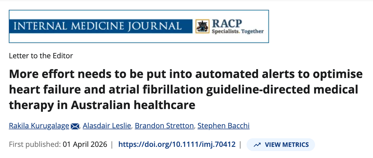 More effort needs to be put into automated alerts to optimise heart failure and atrial fibrillation guideline-directed medical therapy in Australian healthcare